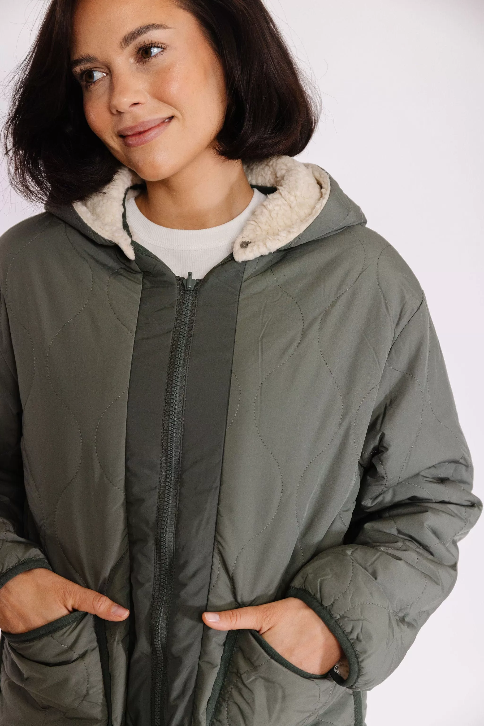 Izzy Quilted Jacket in Evergreen