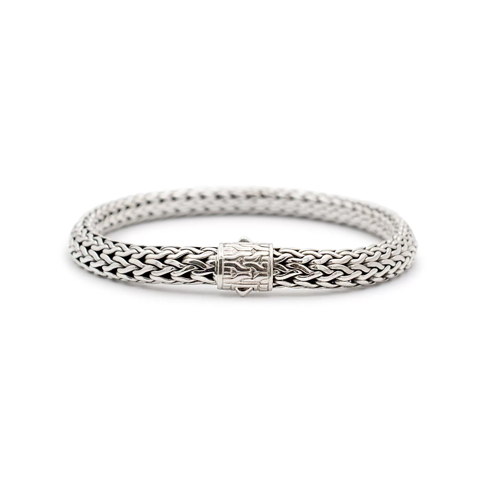 John Hardy 925 Sterling Silver Tiga Chain Mesh Link Bracelet