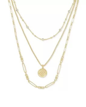 Kendra Scott Medallion Coin Triple Strand Necklace