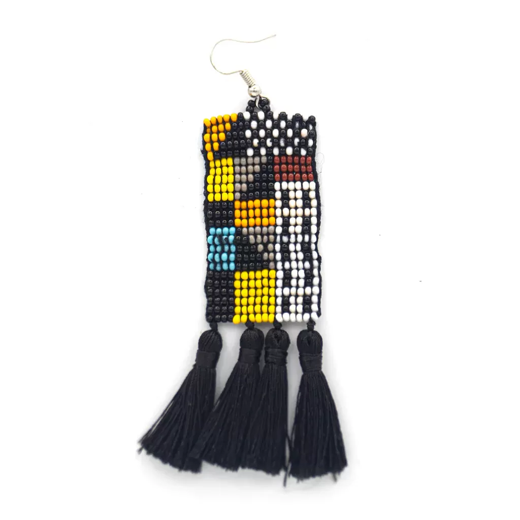 Kio Beaded Earrings with Tassles 01