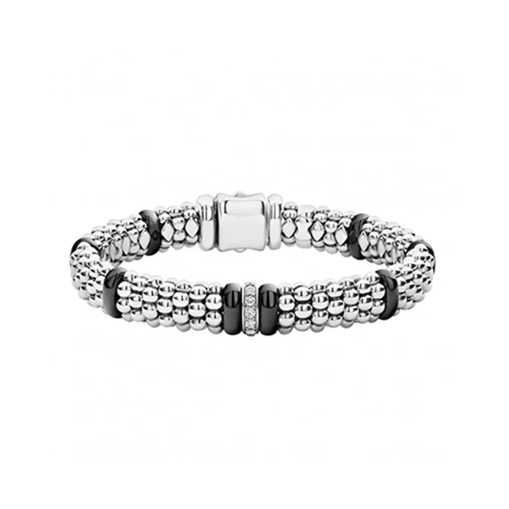 LAGOS Black Caviar Diamond Caviar Bracelet - Size Medium