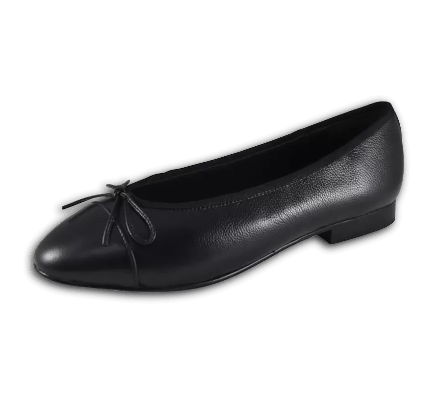 Lambskin Two Tone Bow Ballet Flats