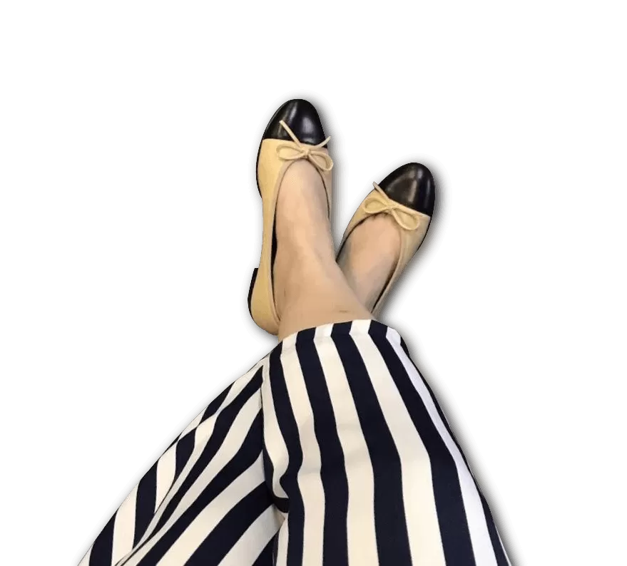 Lambskin Two Tone Bow Ballet Flats