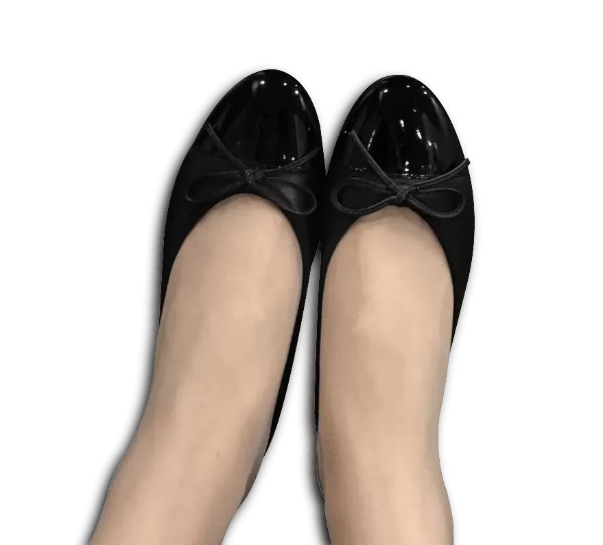 Lambskin Two Tone Bow Ballet Flats