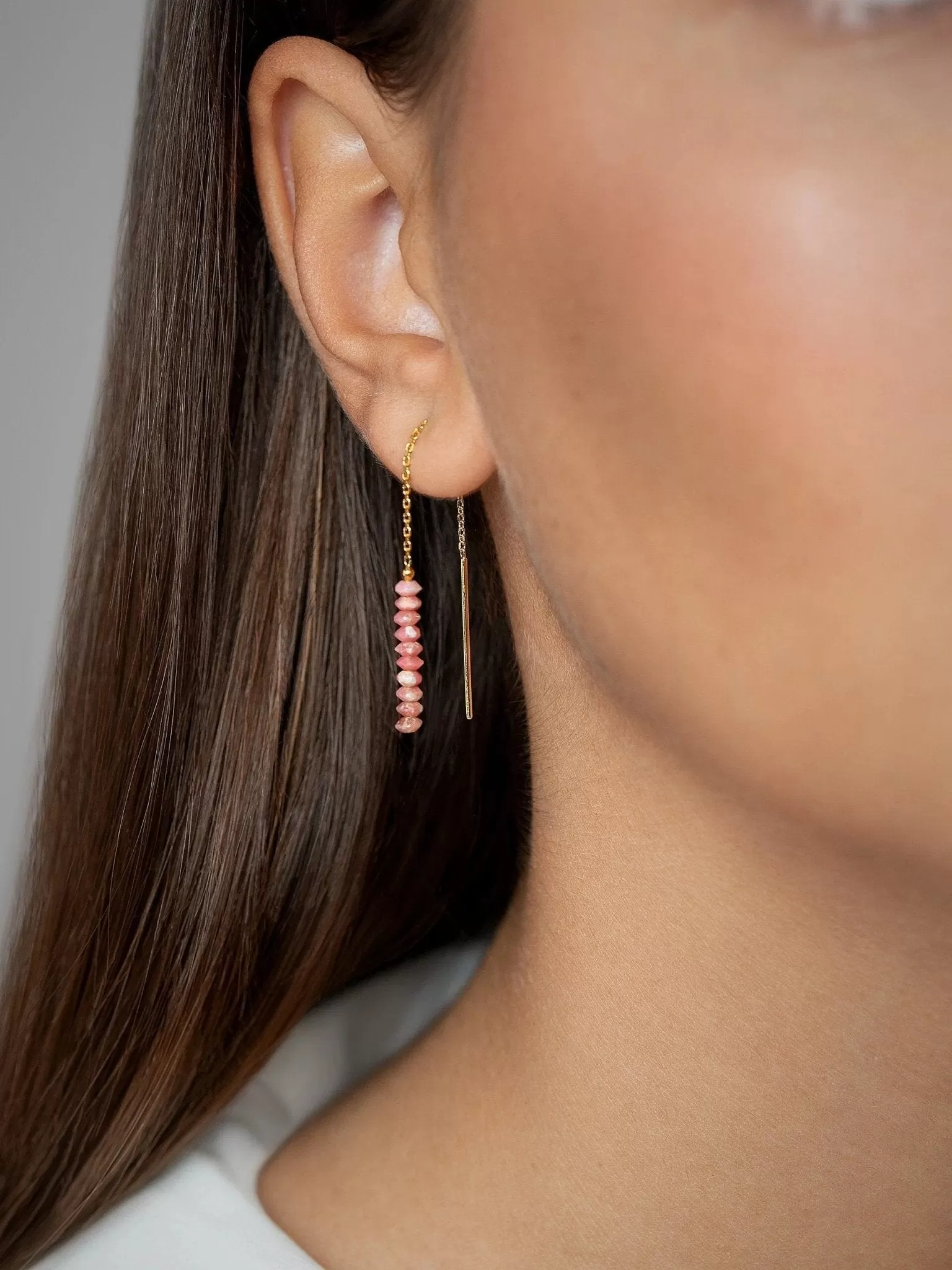 Luvia Stone Chain Earrings