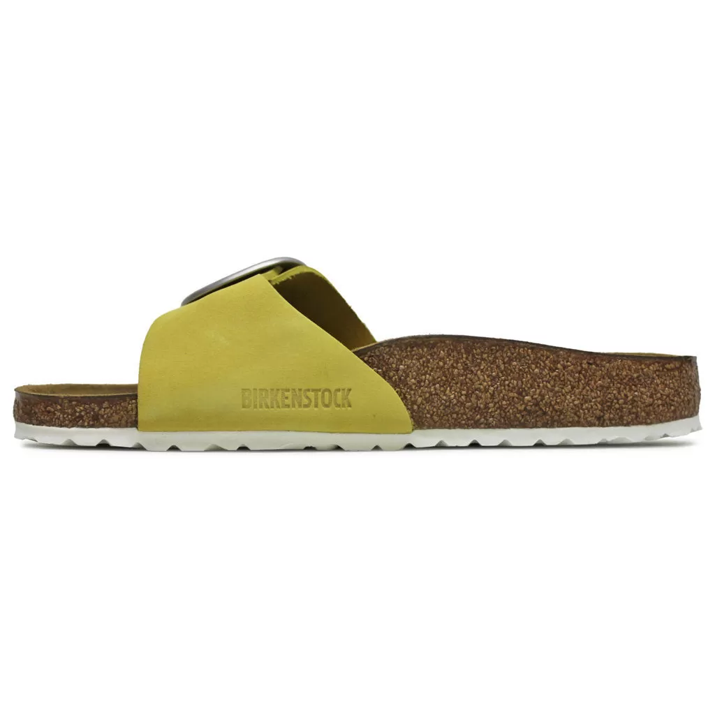 Madrid Big Buckle Nubuck Leather Unisex Slides Sandals