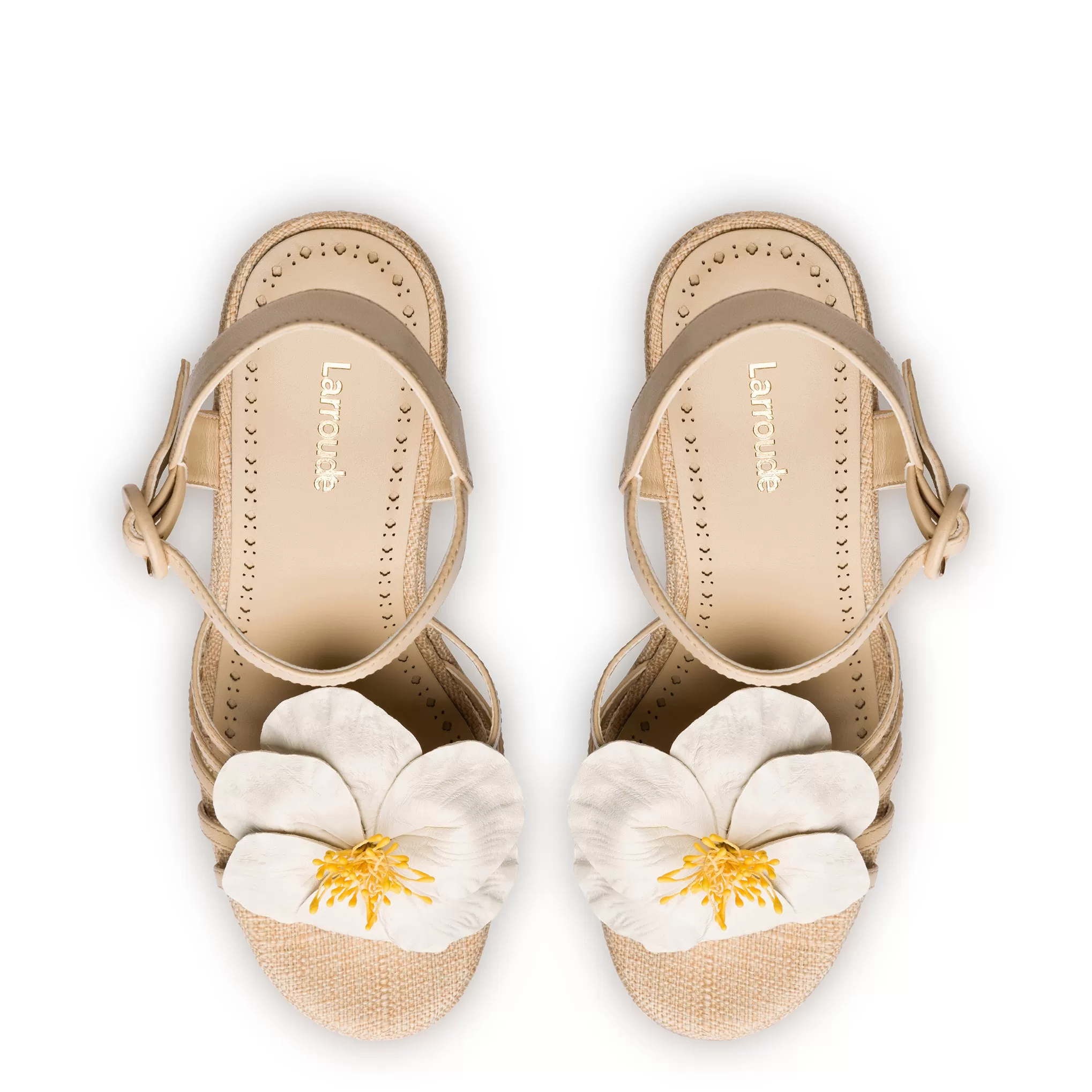 Magnolia Wedge In Ivory Leather