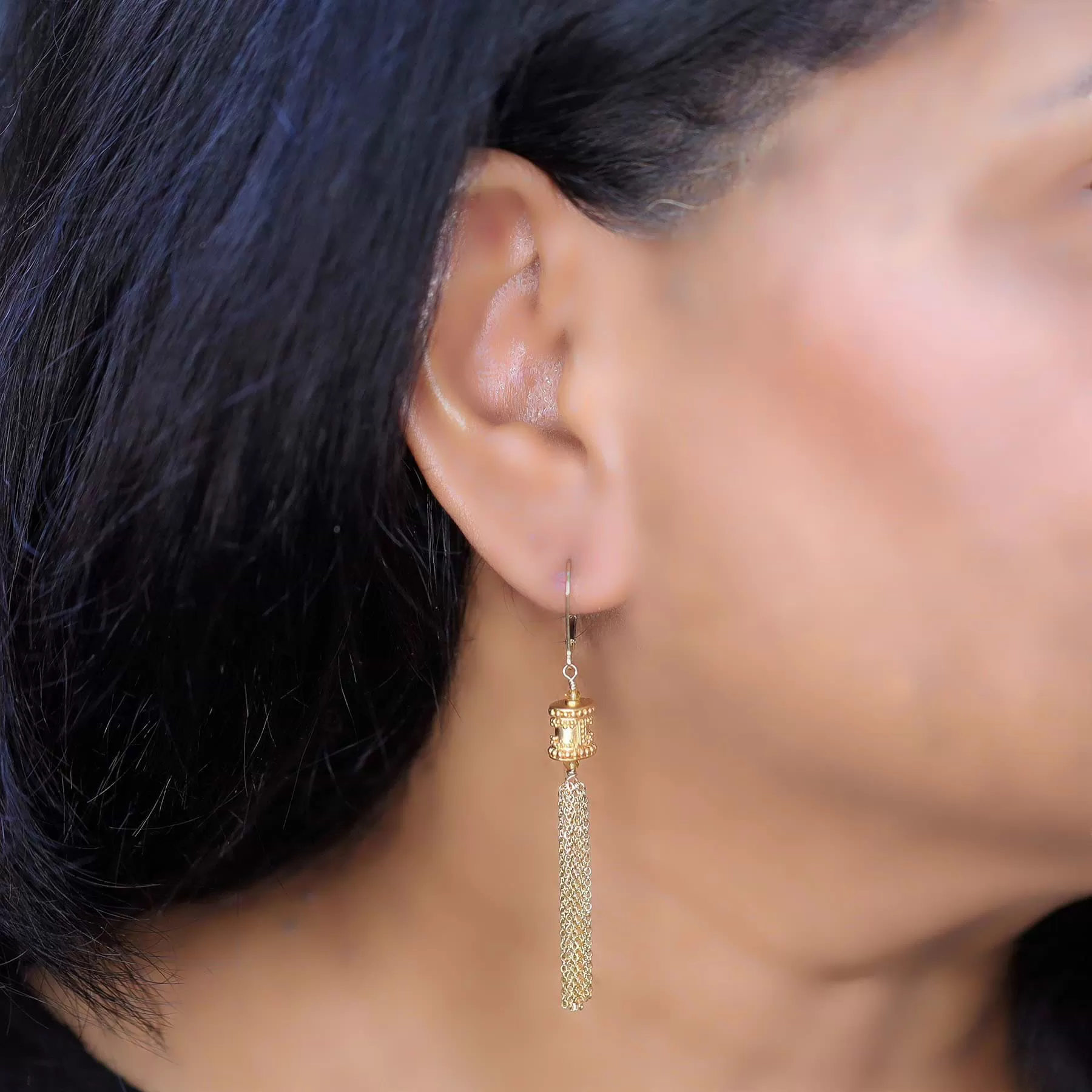 Maldives - Gold Tassel Dangle Earrings