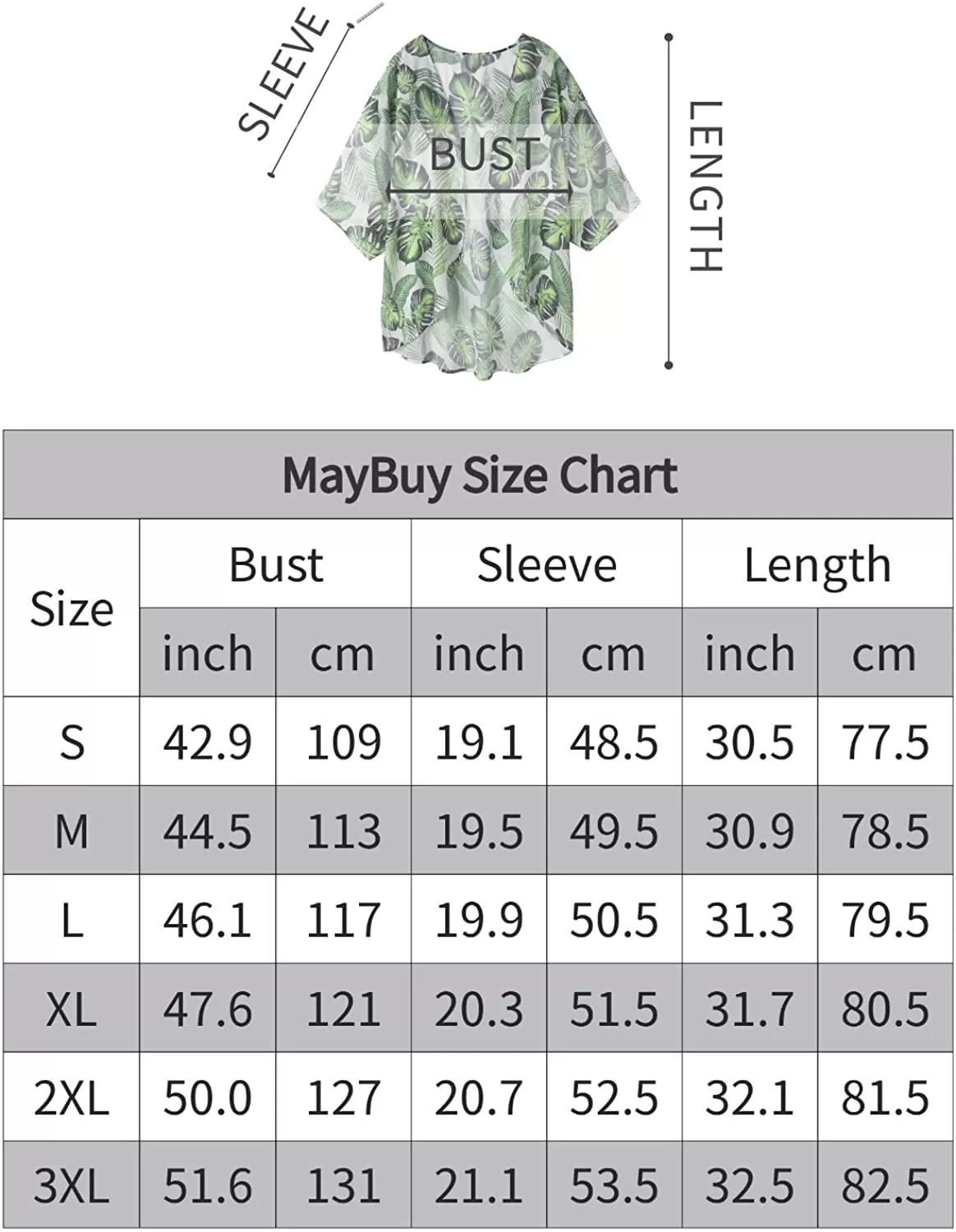 MayBuy Women's Flowy Summer Chiffon Kimono Cardigans Tops Boho Floral Beach Cover Ups Casual Loose Shirts