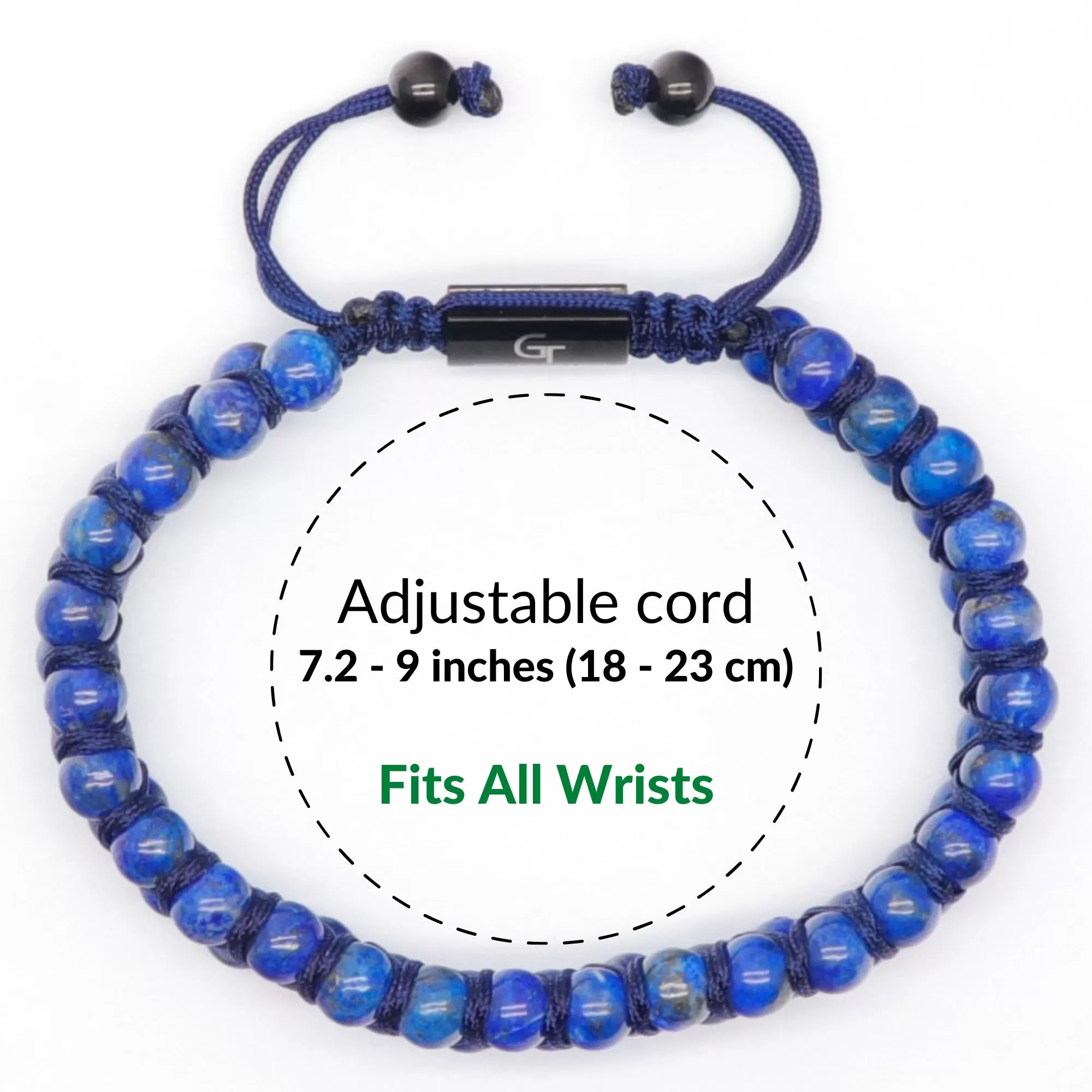 Men's LAPIS LAZULI Double Bead Bracelet - One Size Fits All