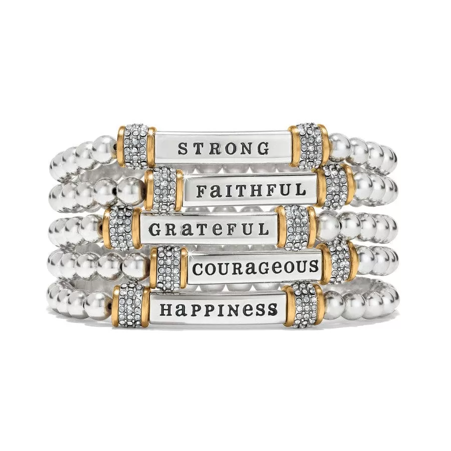 Meridian Courageous Two Tone Stretch Bracelet