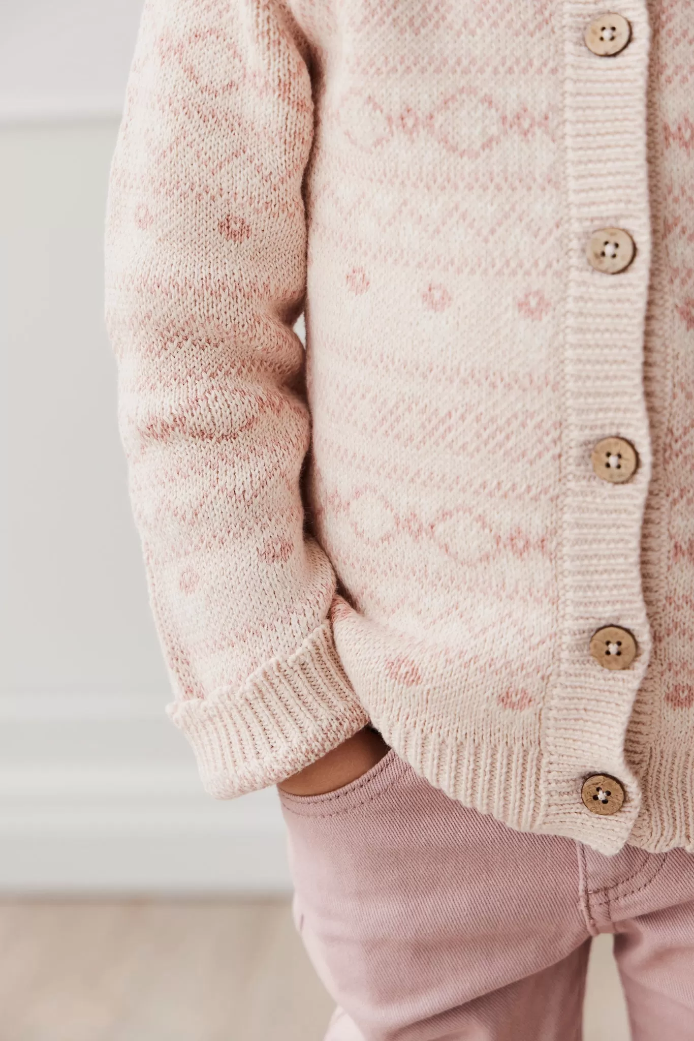 Millie Cardigan - Millie Fairisle Whisper Pink