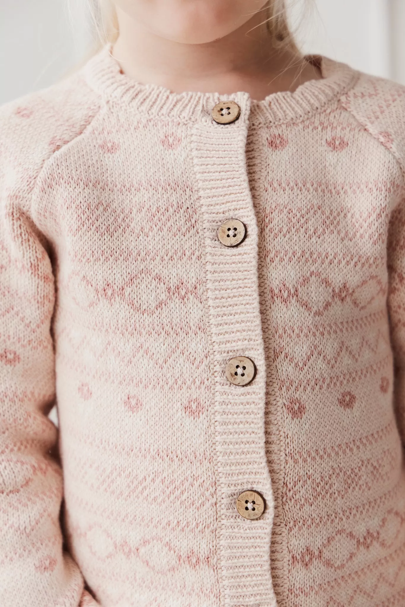 Millie Cardigan - Millie Fairisle Whisper Pink