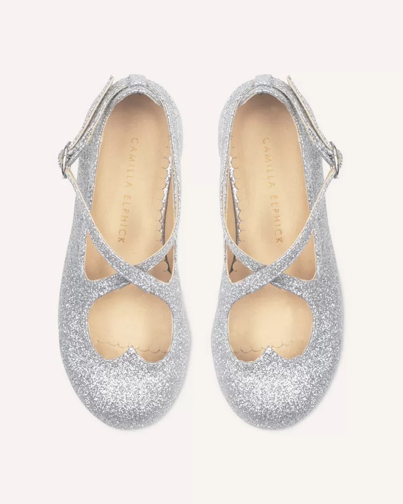 Mini Silver Glitter Lover Flats