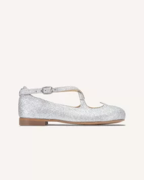 Mini Silver Glitter Lover Flats