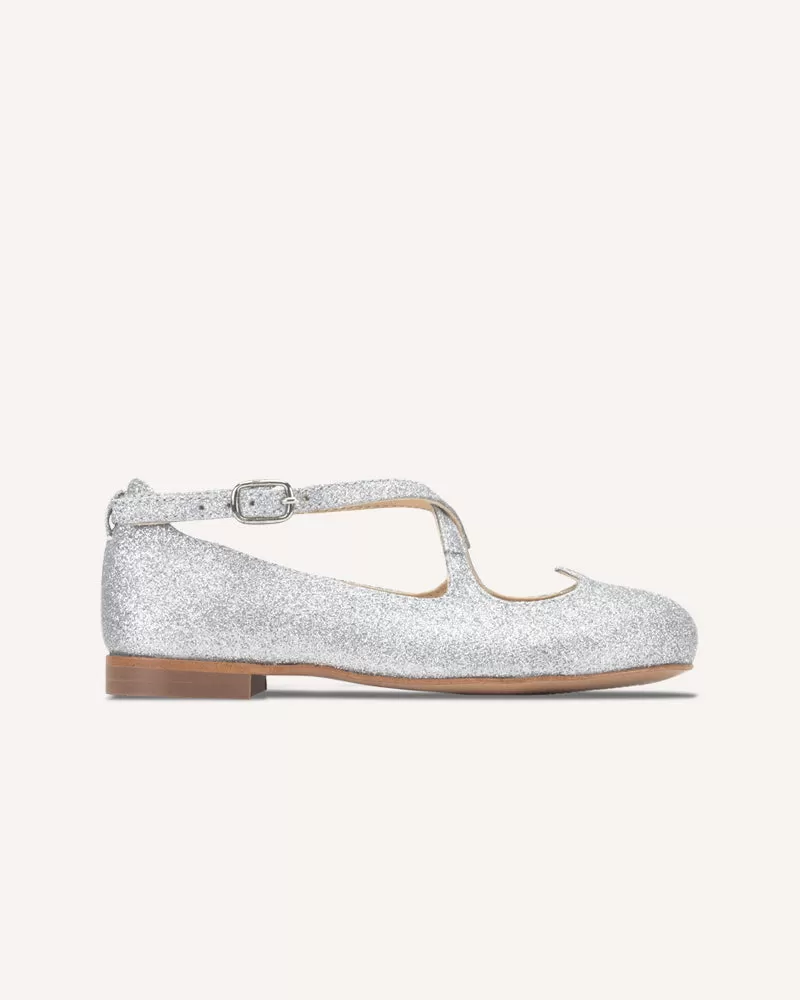 Mini Silver Glitter Lover Flats