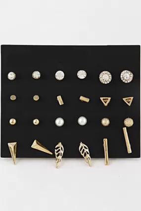 Mixed Gold Stud Earrings