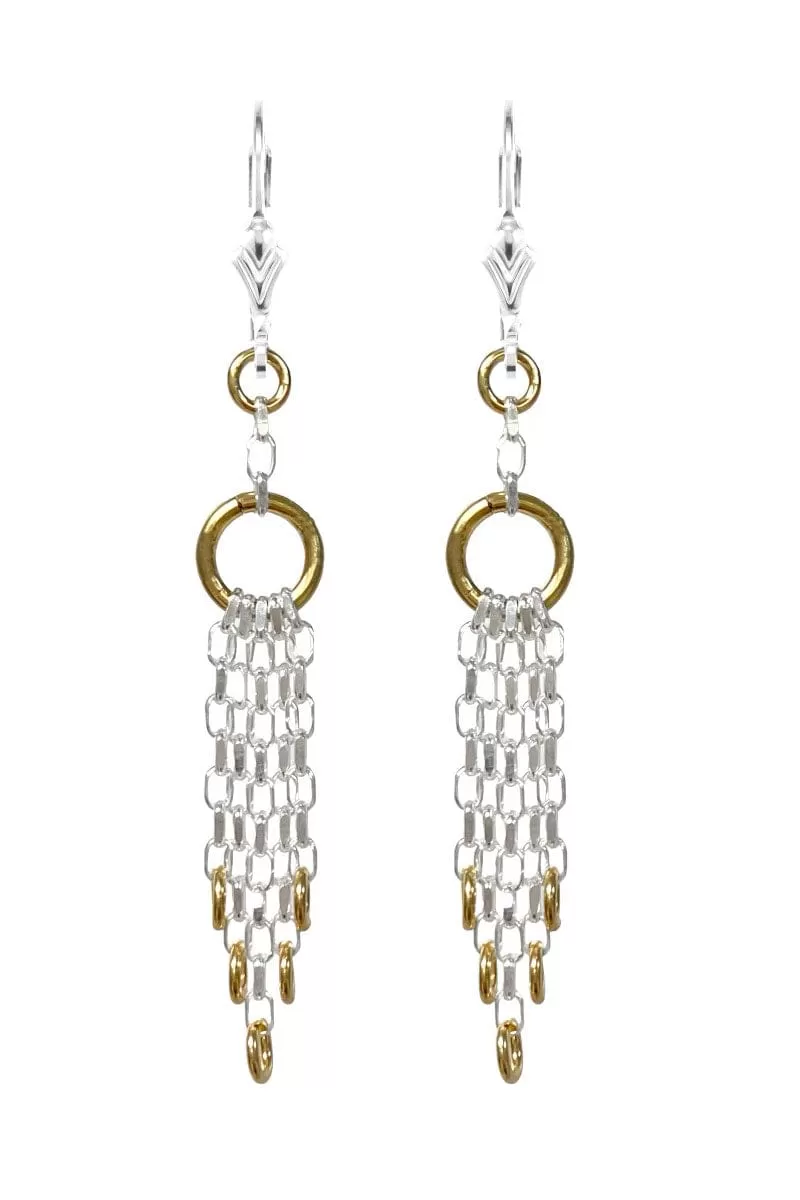 Mixed Metals Silver and Gold Link Earrings - Jewelry Making Kit