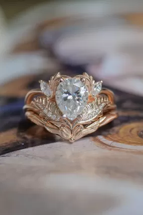 Moissanite engagement ring set in rose gold / Adonis