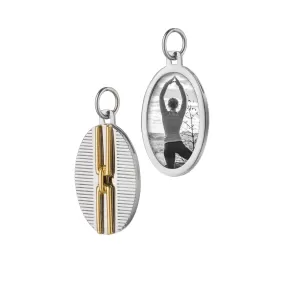 Monica Rich Kosann Sterling Silver and 18K Yellow Gold Two-Tone Half Locket