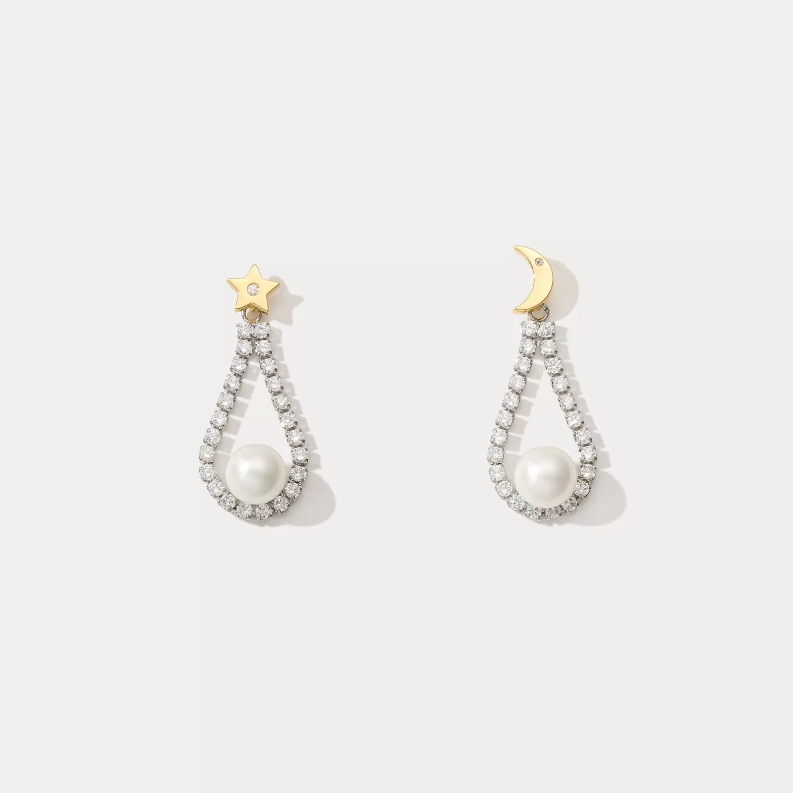 Moon Star Pearl Earrings