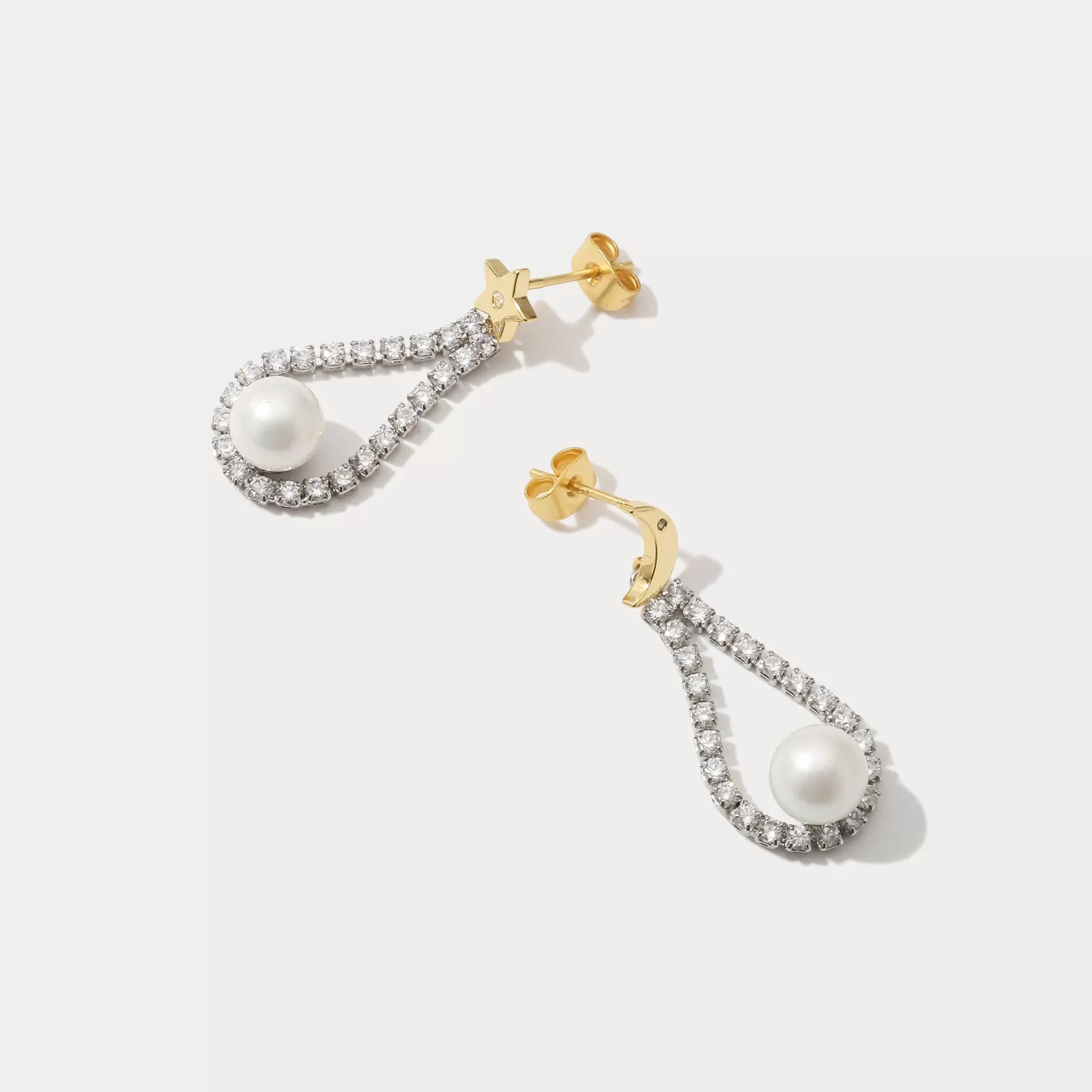 Moon Star Pearl Earrings