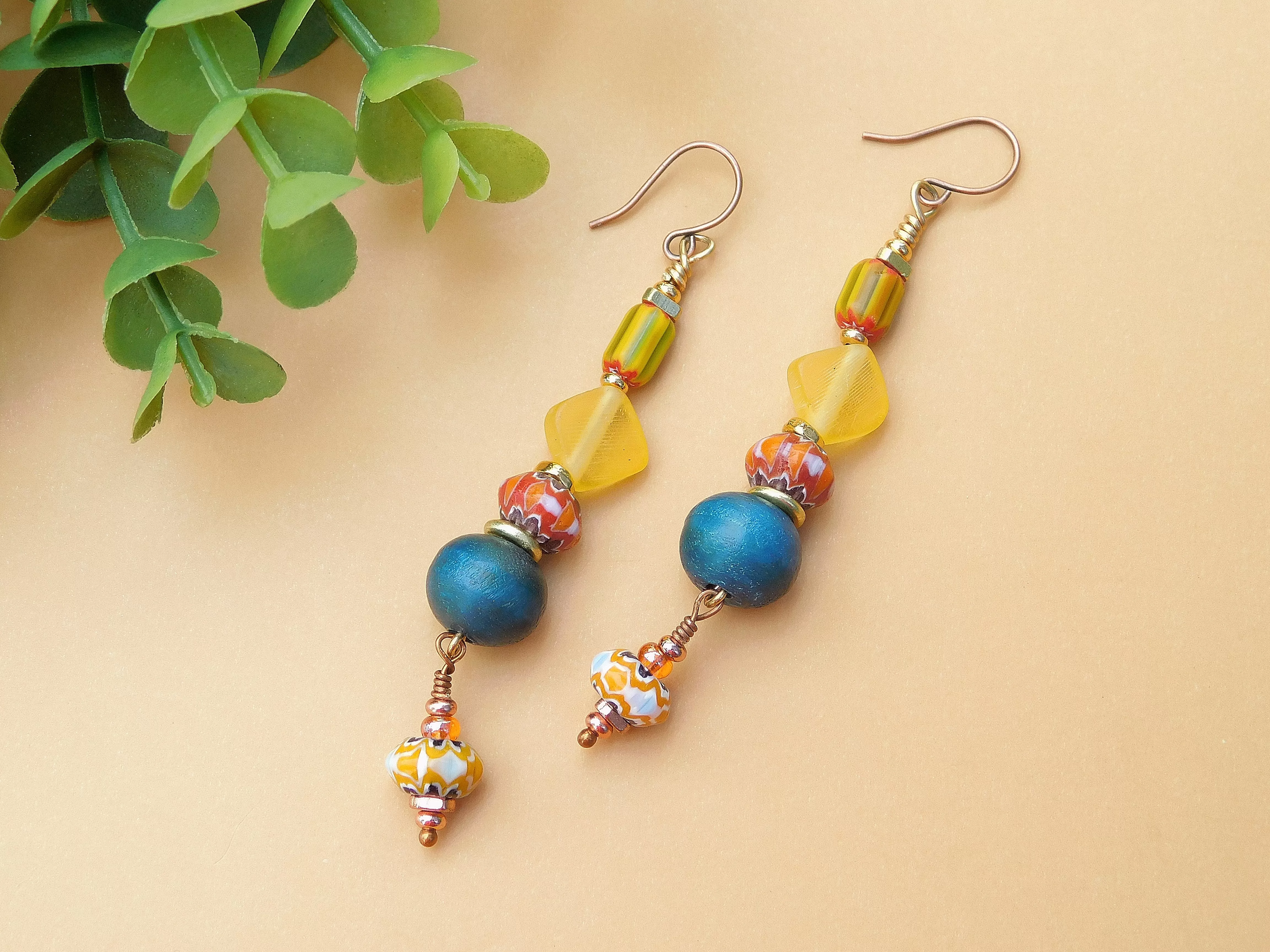 Multi-Color Chevron Boho Earrings