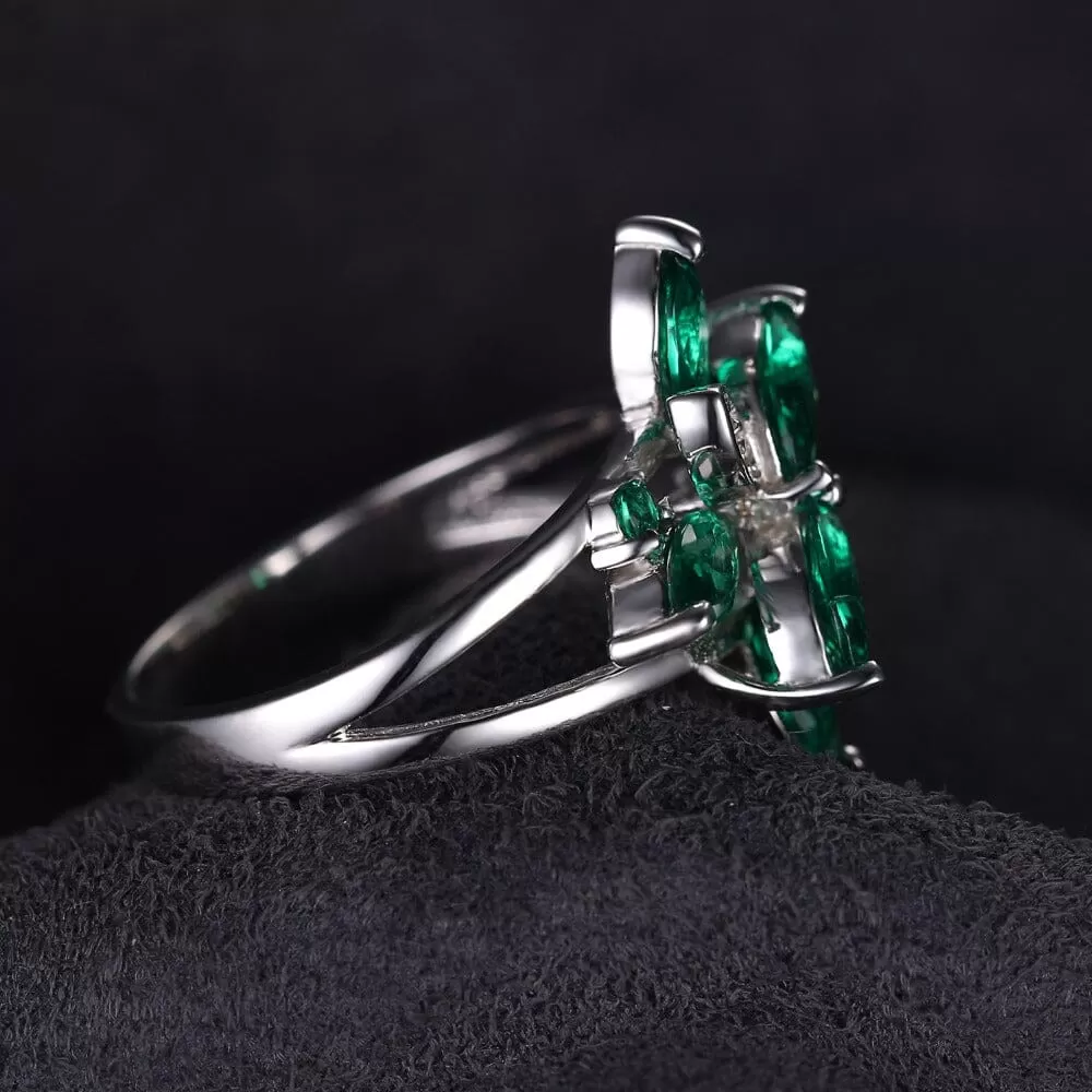 Nano Emerald Cocktail Ring - 925 Sterling Silver