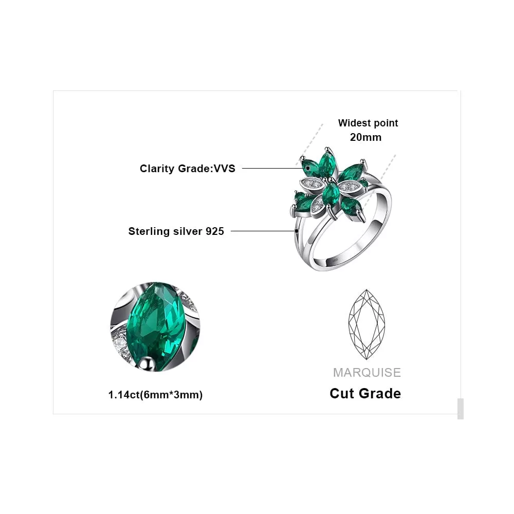 Nano Emerald Cocktail Ring - 925 Sterling Silver