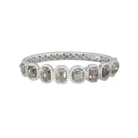 Natural Rough Diamond Bracelet with Halos