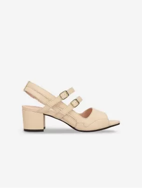 Nerad Vegan Apple Leather Heeled Sandals | Beige