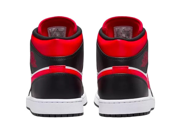 Nike Air Jordan 1 Mid Black Fire Red (GS) Women's