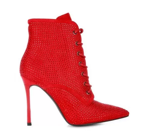 Nyra Stone Lace Up Booties