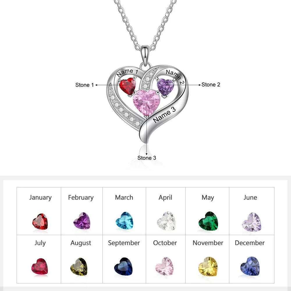 Personalized Name Engraved Heart Necklace