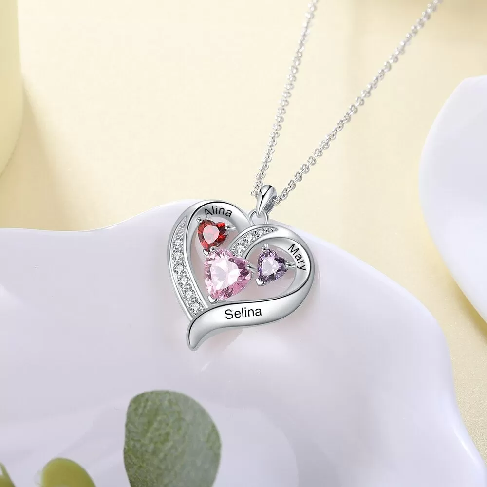 Personalized Name Engraved Heart Necklace