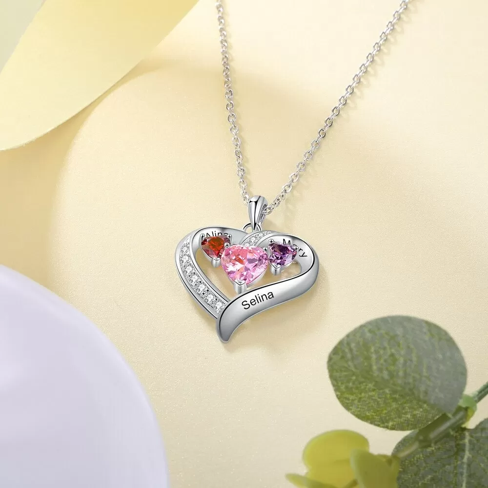 Personalized Name Engraved Heart Necklace