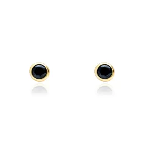 Petite Black Onyx Earrings  Bezel