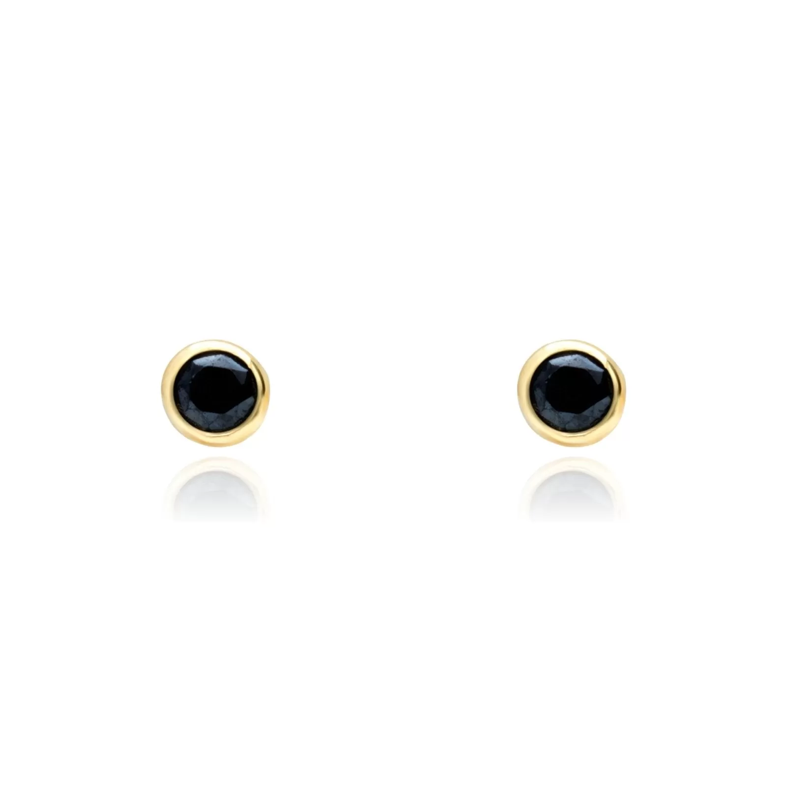 Petite Black Onyx Earrings  Bezel