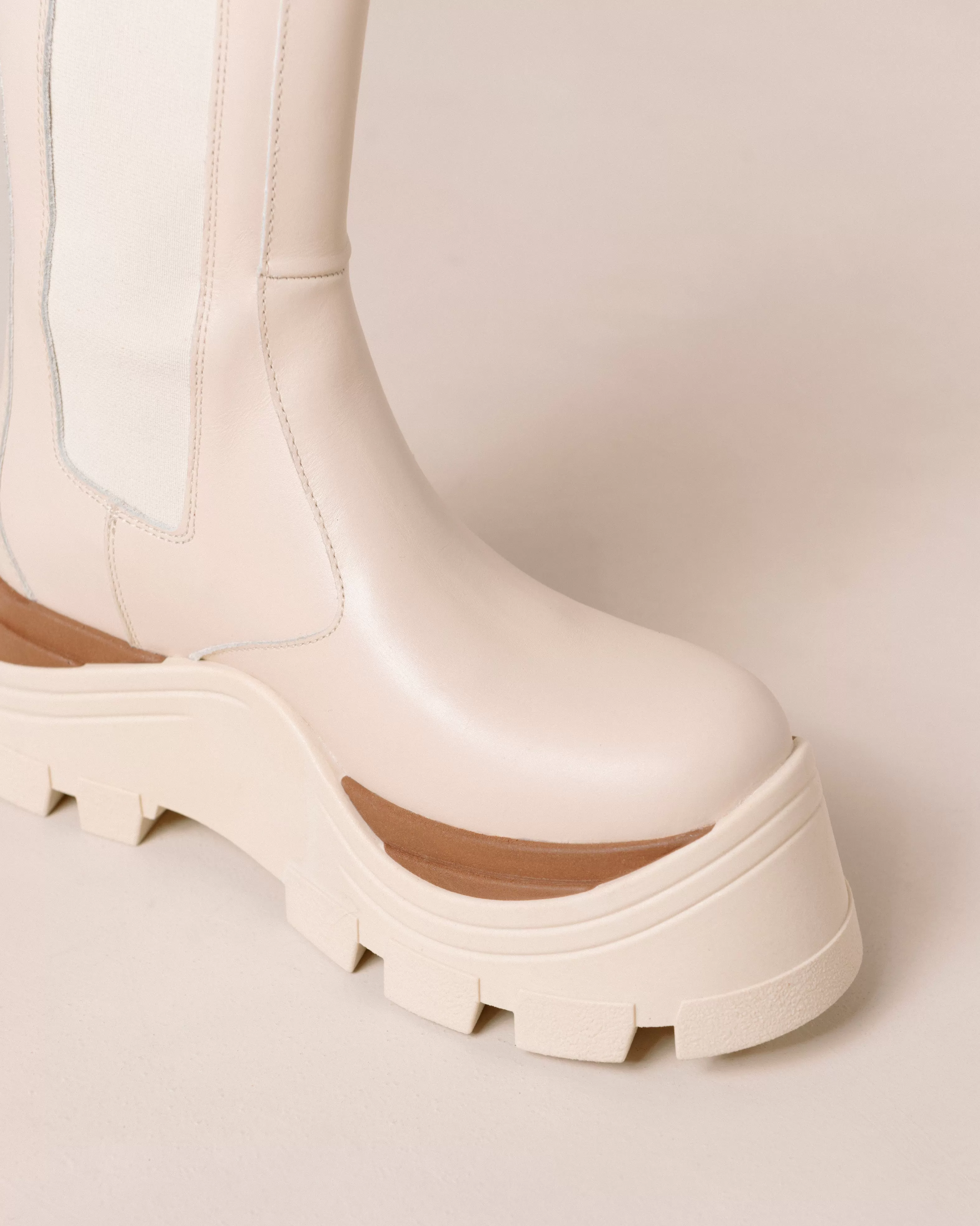 Phoebe Marcona Cream Ankle Boots