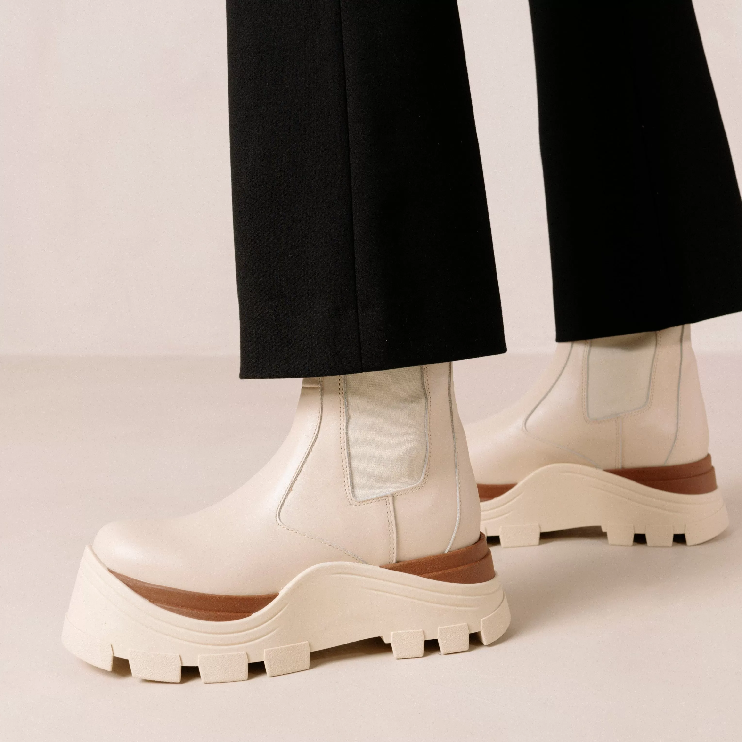 Phoebe Marcona Cream Ankle Boots