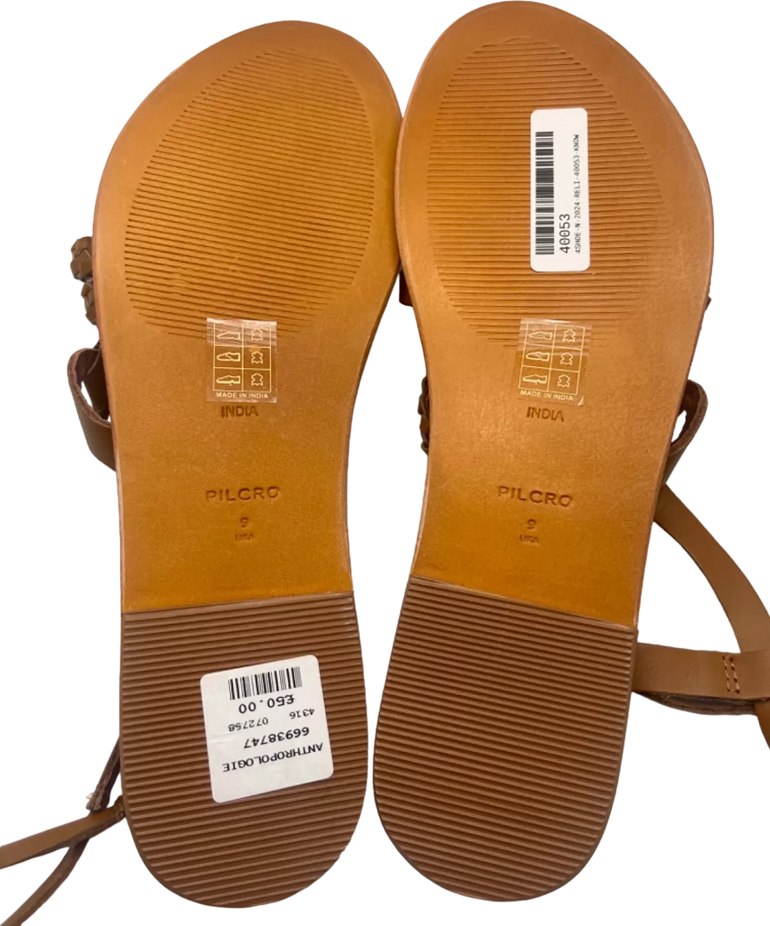 Pilcro Tan Braided Leather Sandals UK 5