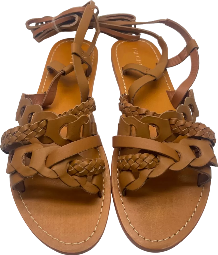 Pilcro Tan Braided Leather Sandals UK 5