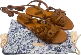 Pilcro Tan Braided Leather Sandals UK 5