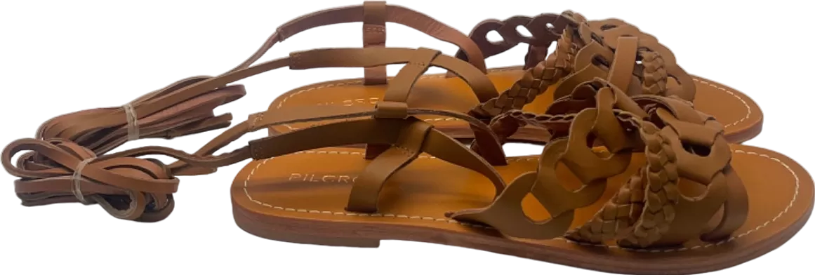 Pilcro Tan Braided Leather Sandals UK 5