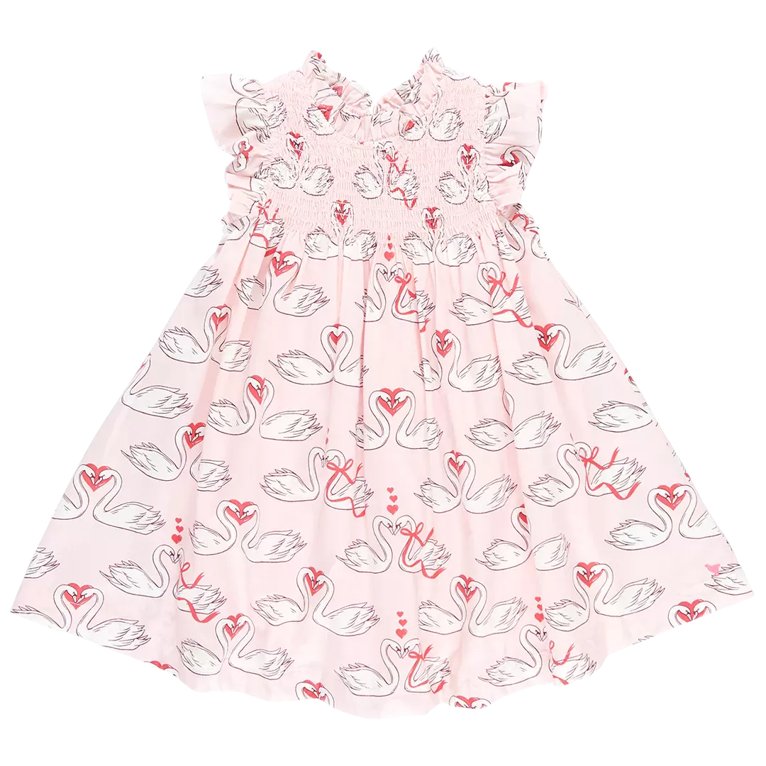 Pink Chicken - Girls Stevie Dress - Swan Love