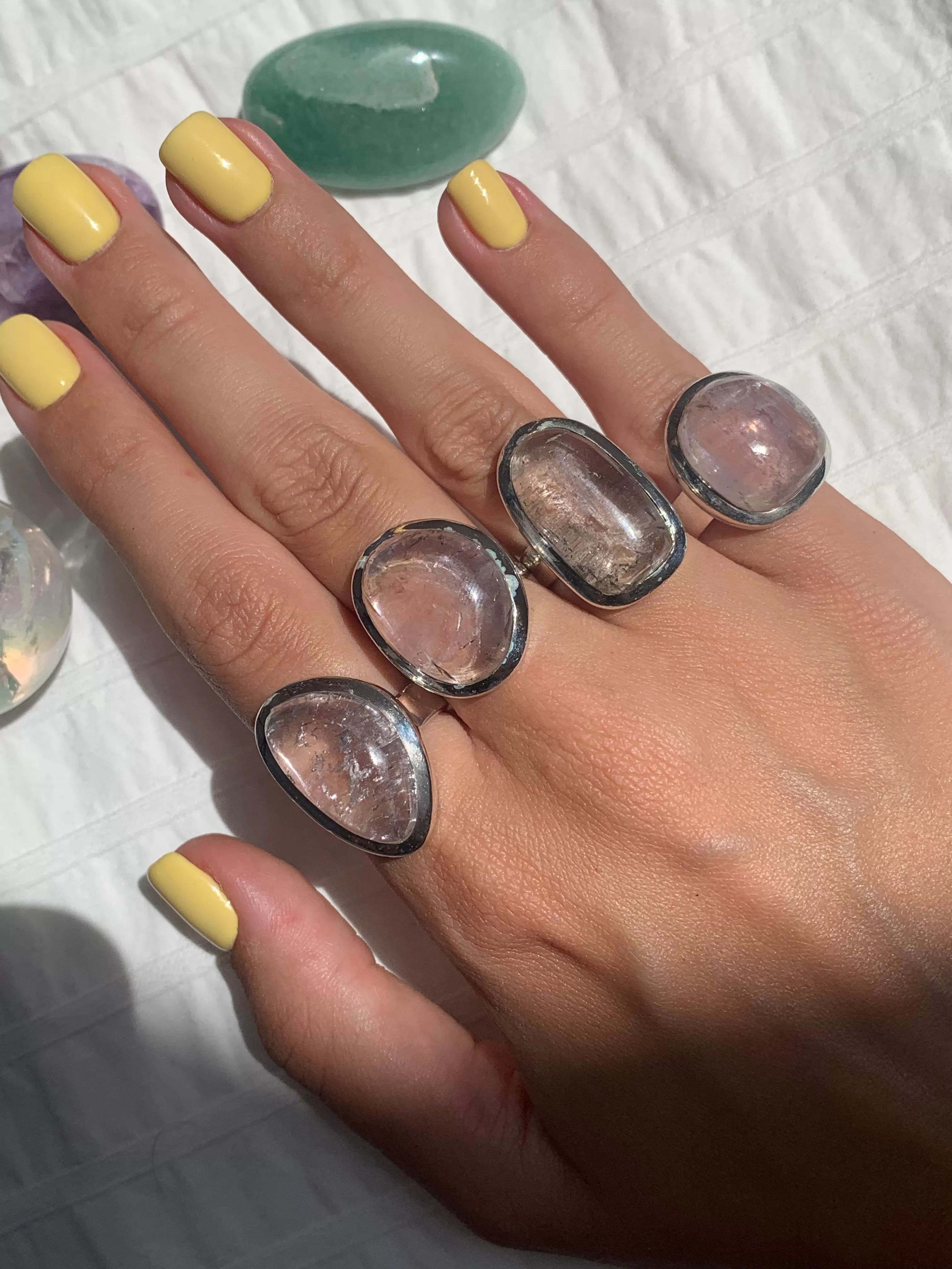 Pink Kunzite Naevia Ring - Freeform Mix