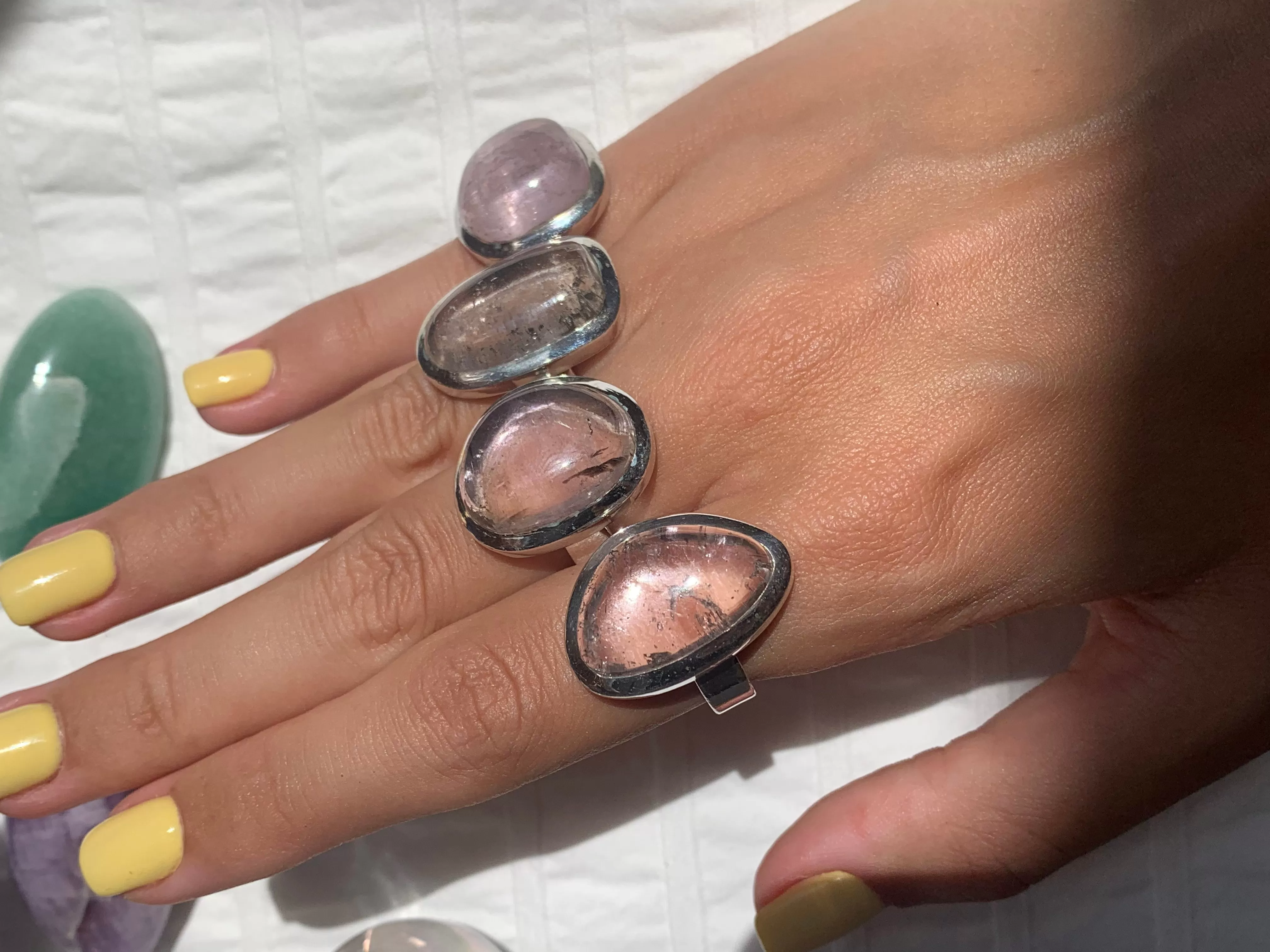 Pink Kunzite Naevia Ring - Freeform Mix