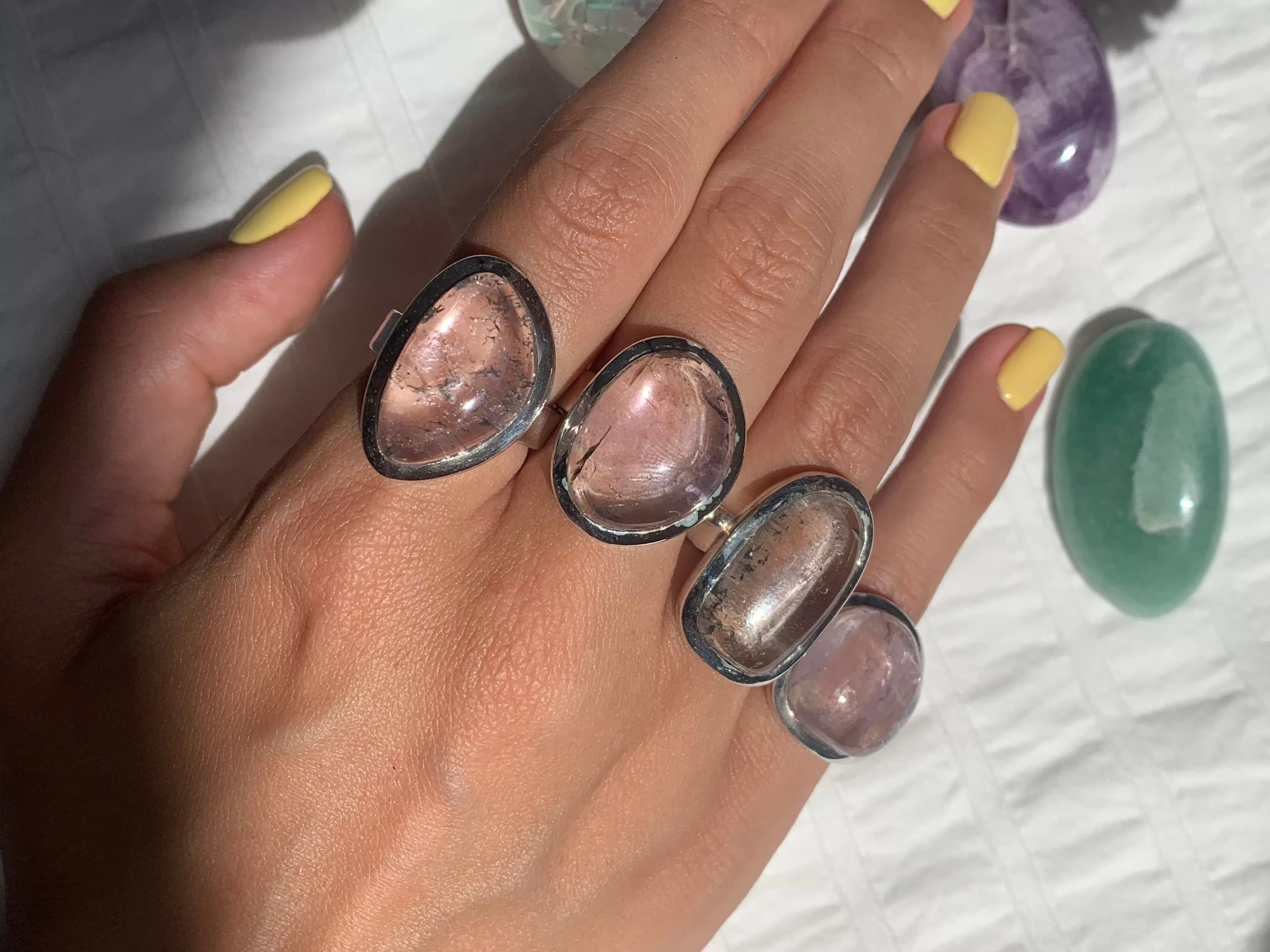 Pink Kunzite Naevia Ring - Freeform Mix