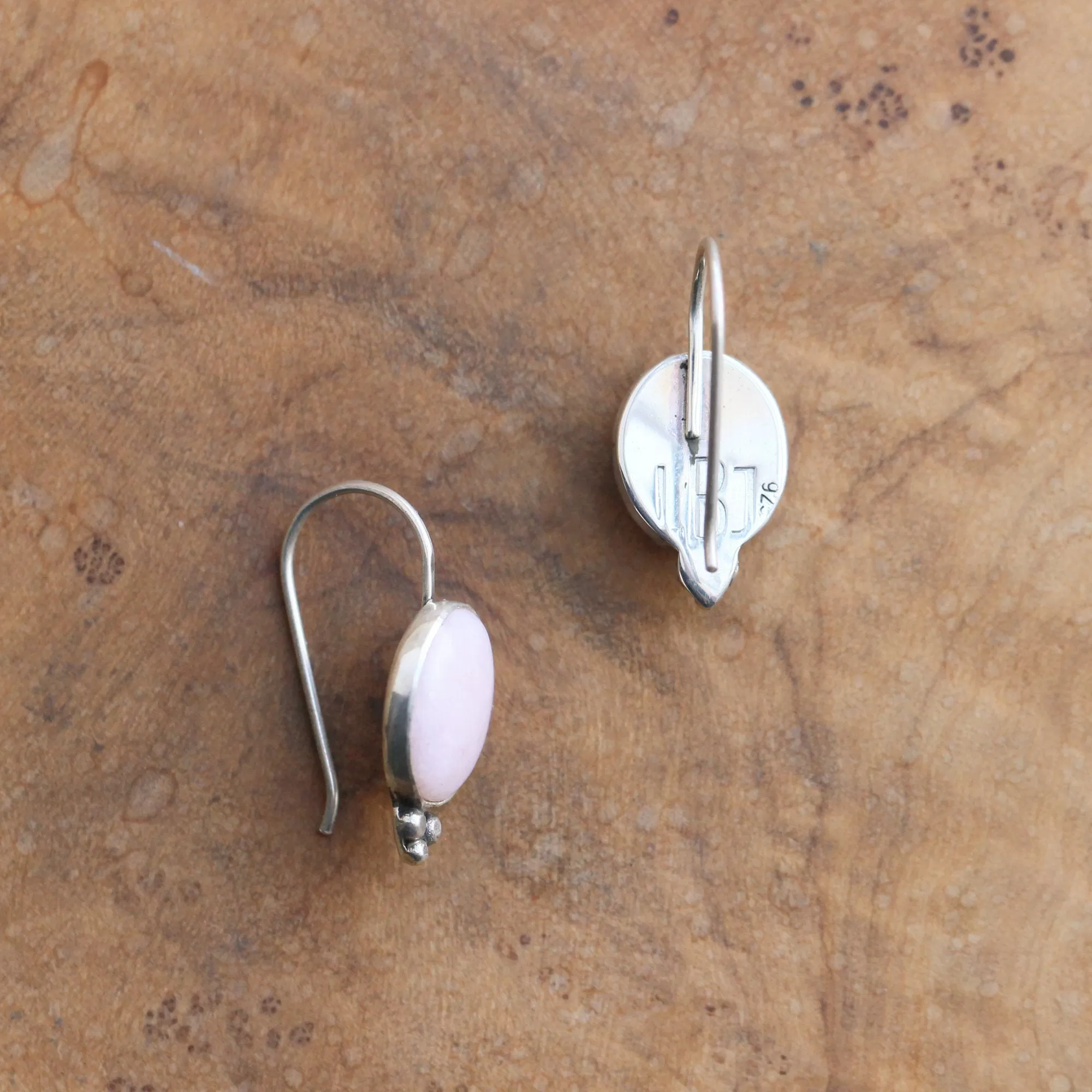 Pink Opal Piper Earrings - Sterling Silver Drop Earrings - Boho Pink Earrings - Silversmith