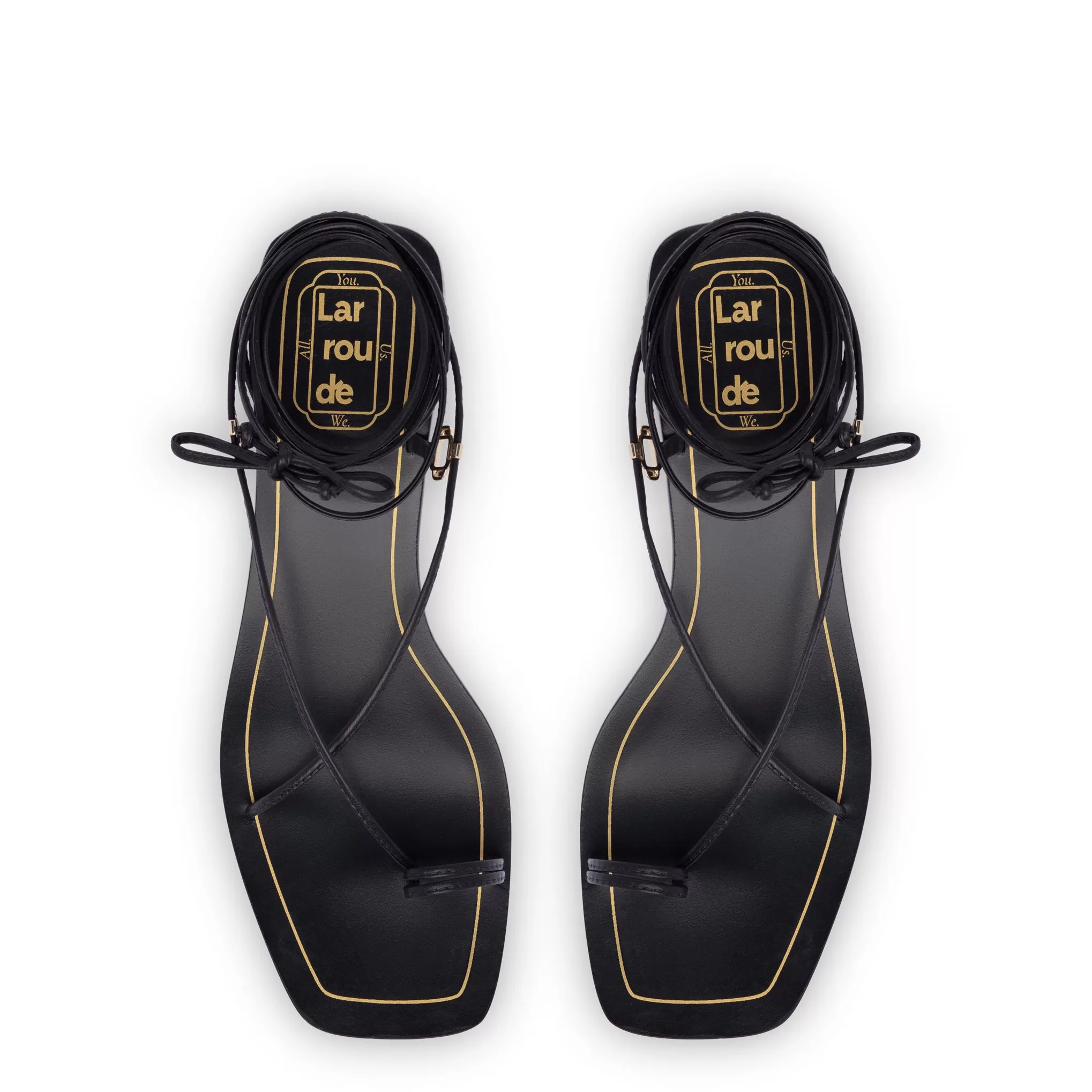 Portofino Flat Sandal In Black Leather